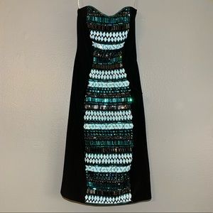 Rachel Allen- short beaded strapless gown ❤️ size0